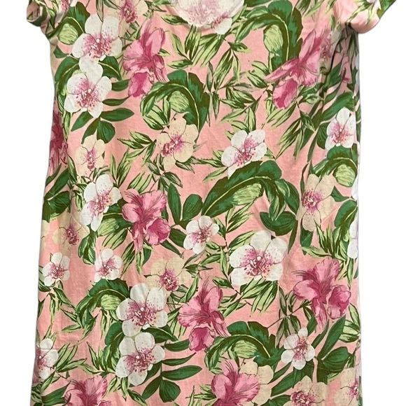 JJill Petite Small Pink and Green Floral Dress with Pockets - Picture 2 of 8